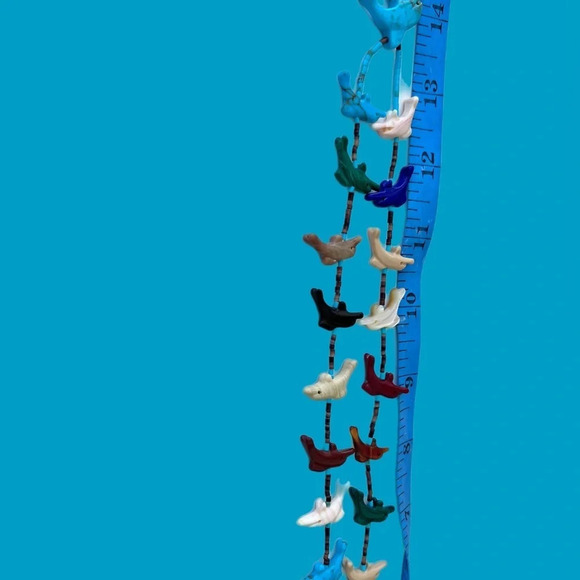 Zuni/Navajo Dolphin Fetish Necklace.  Beautiful mixed colors of dolphins. - Picture 3 of 5